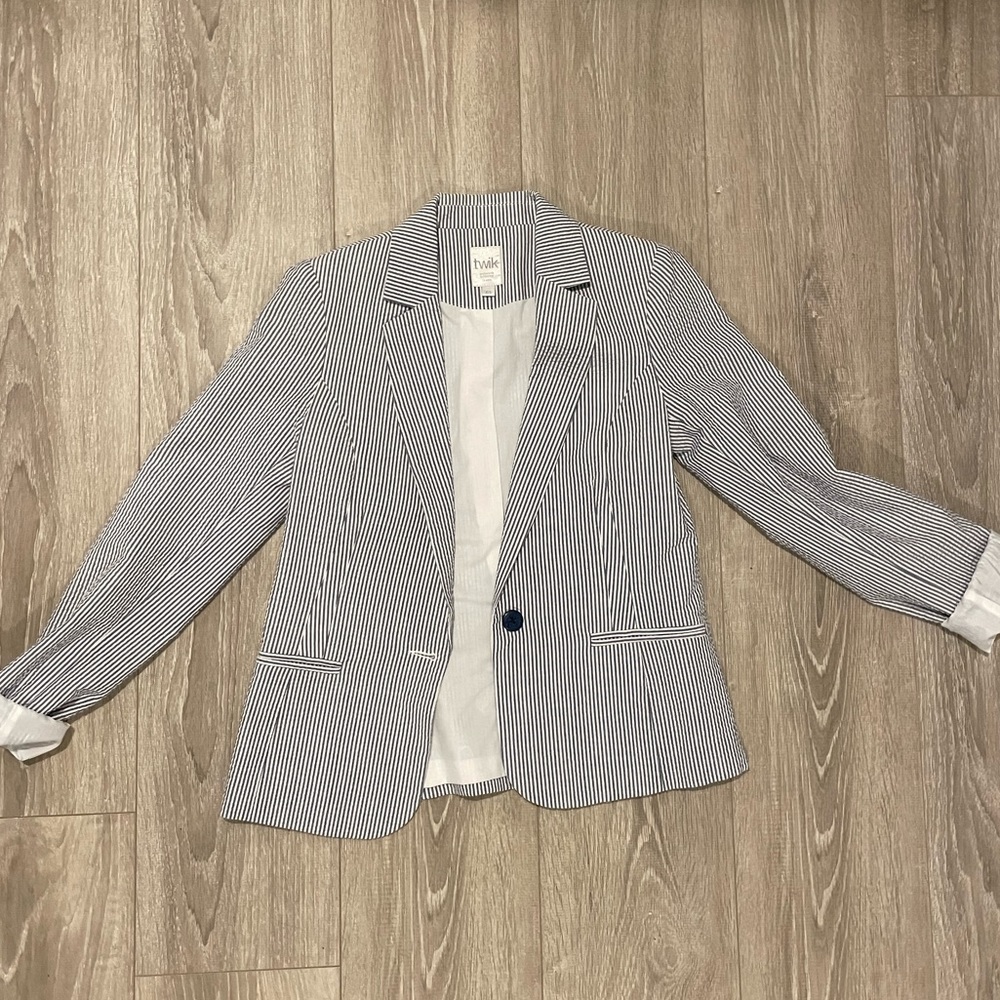 Blue pinstripe blazer- simons